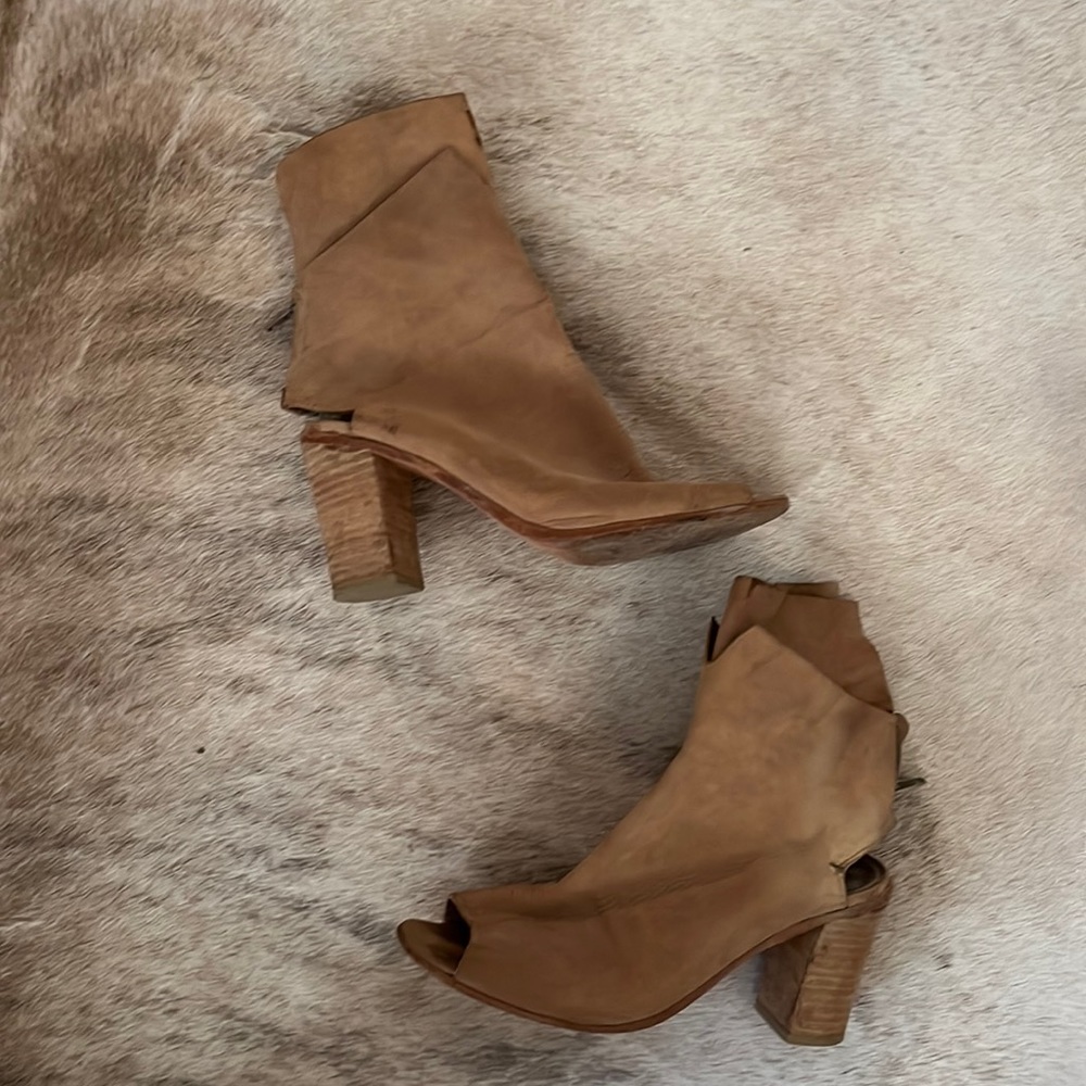 Free People leather open toe heeled booties